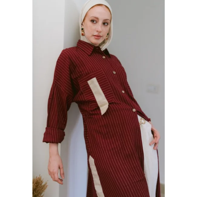 Striped Shirt Dress - Image 7